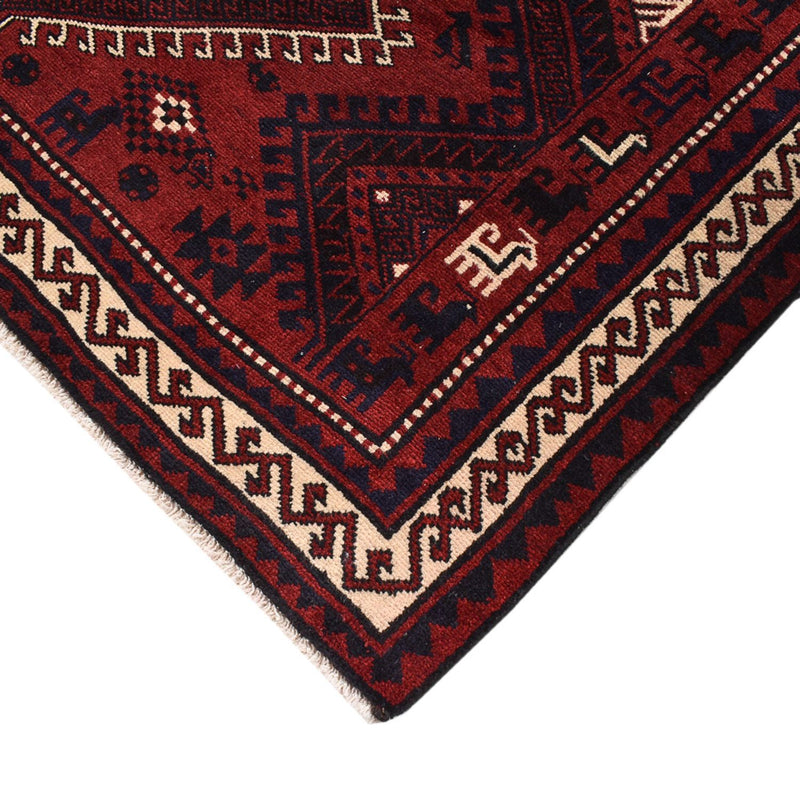 Alfombra persa - Nómada - 260 x 217 cm - rojo burdeos