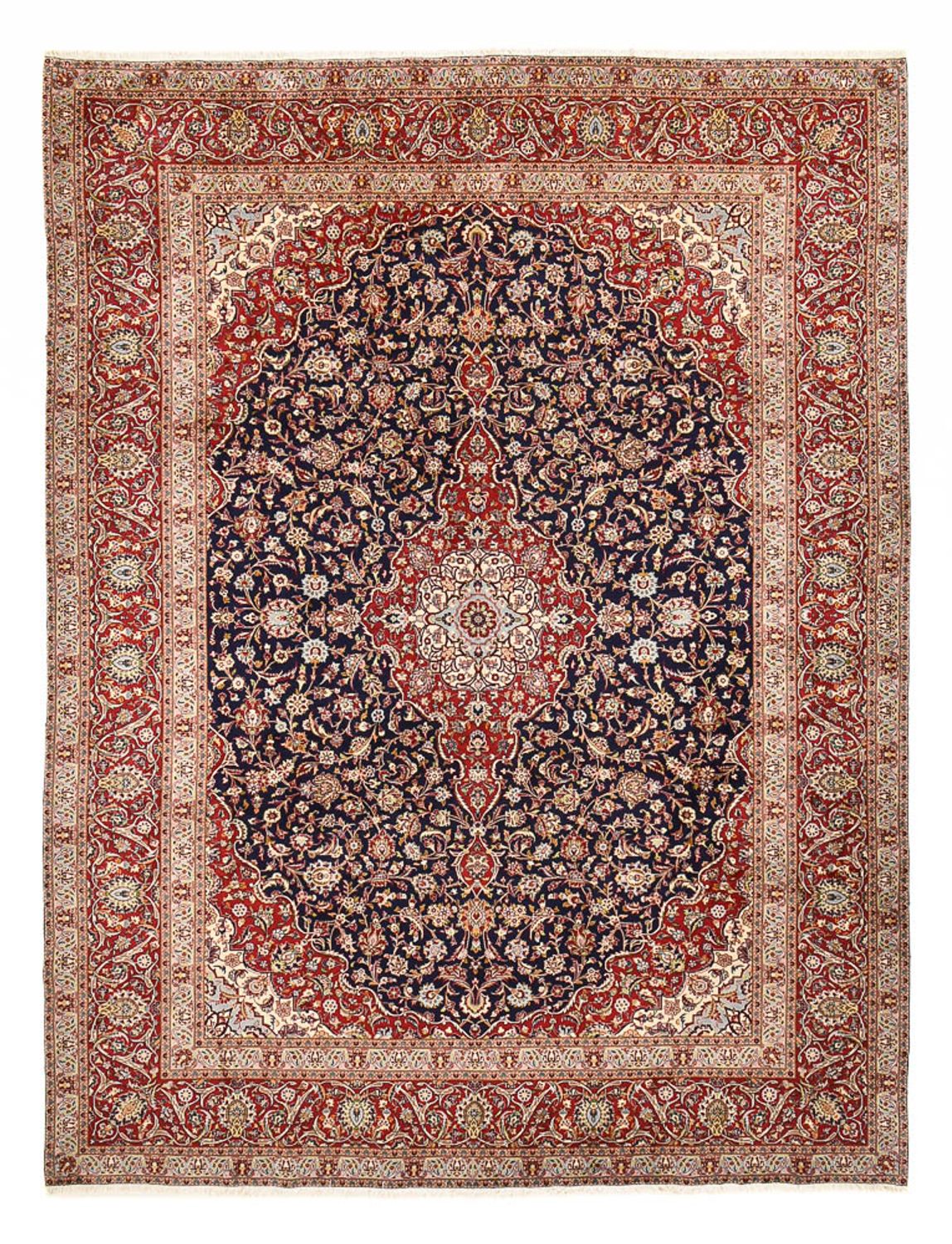Alfombra persa - Keshan - 389 x 302 cm - azul oscuro