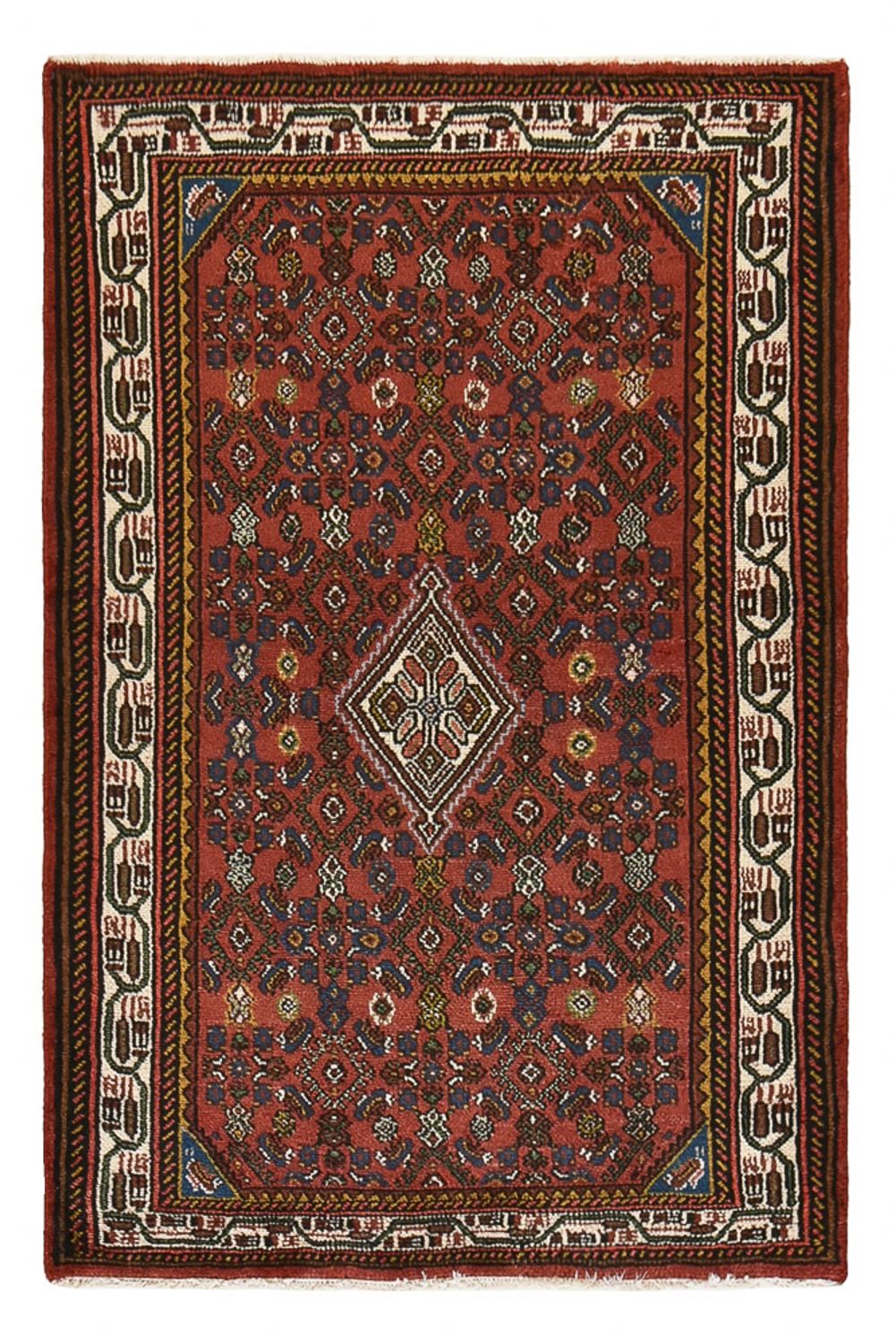 Alfombra persa - Nómada - 150 x 99 cm - rojo oscuro