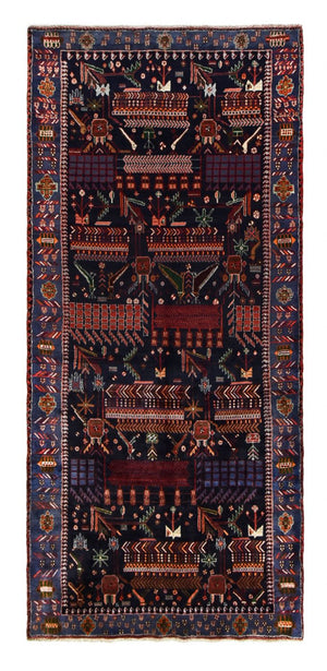 Alfombra de pasillo Alfombra persa - Nómada - 382 x 168 cm - rojo oscuro