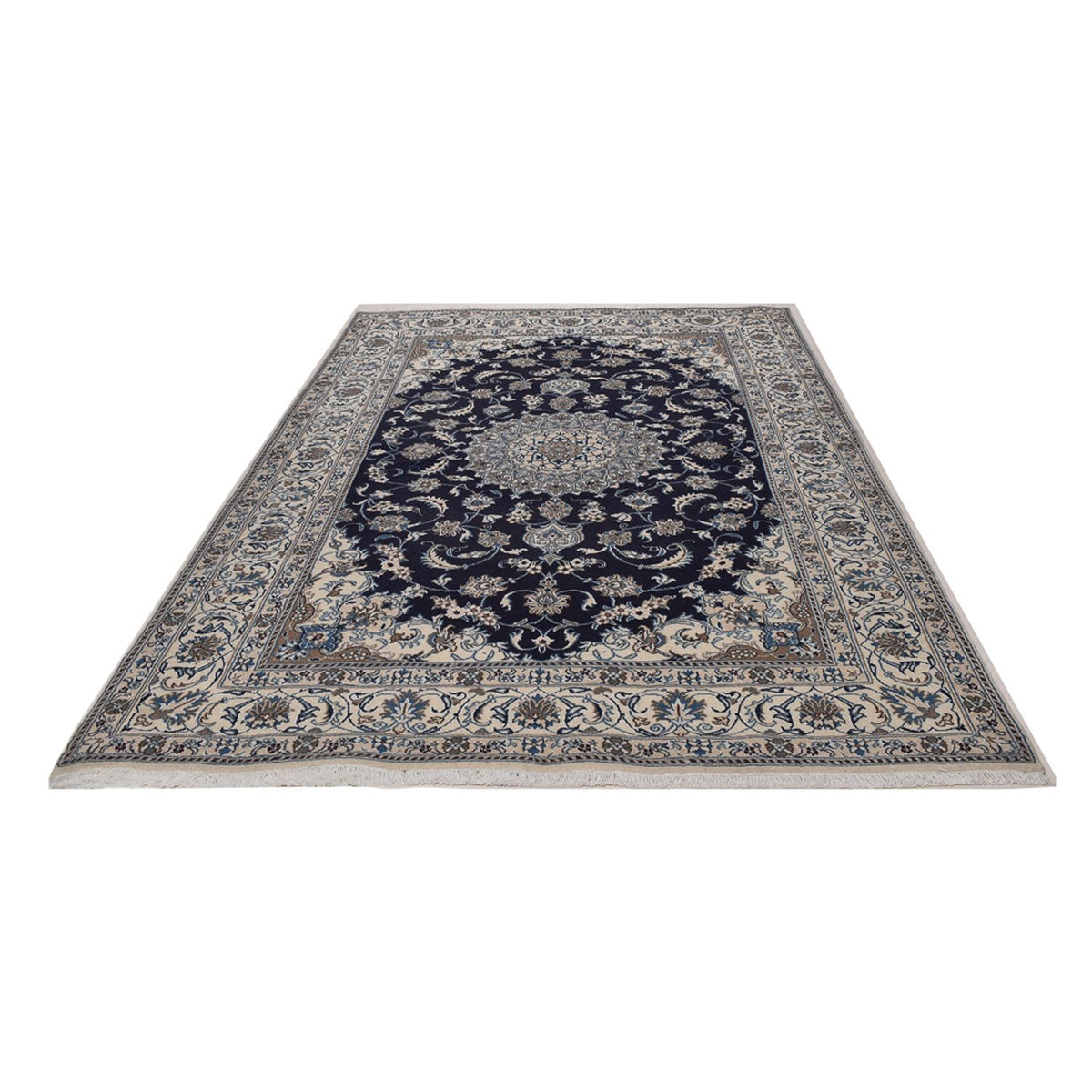 Alfombra persa - Nain - 300 x 195 cm - azul oscuro