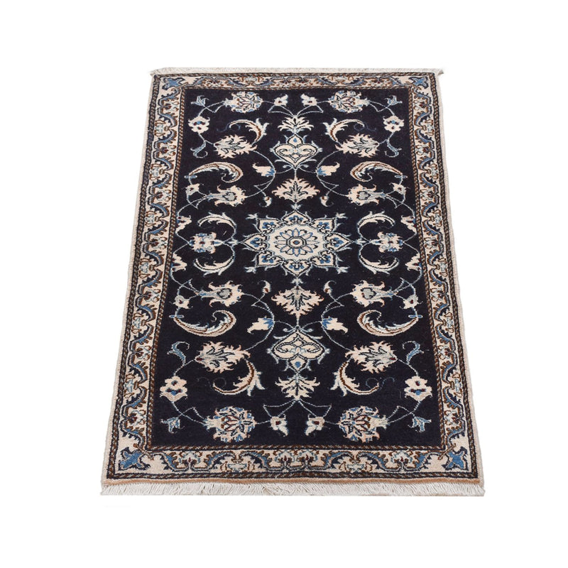 Alfombra persa - Nain - 138 x 67 cm - azul oscuro