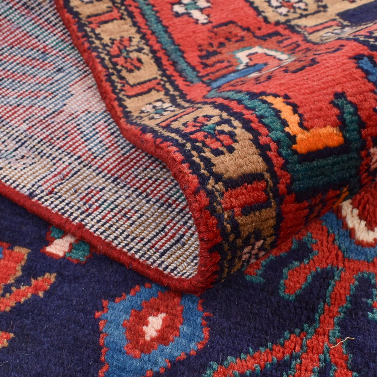 Alfombra persa - Nómada - 250 x 142 cm - azul oscuro