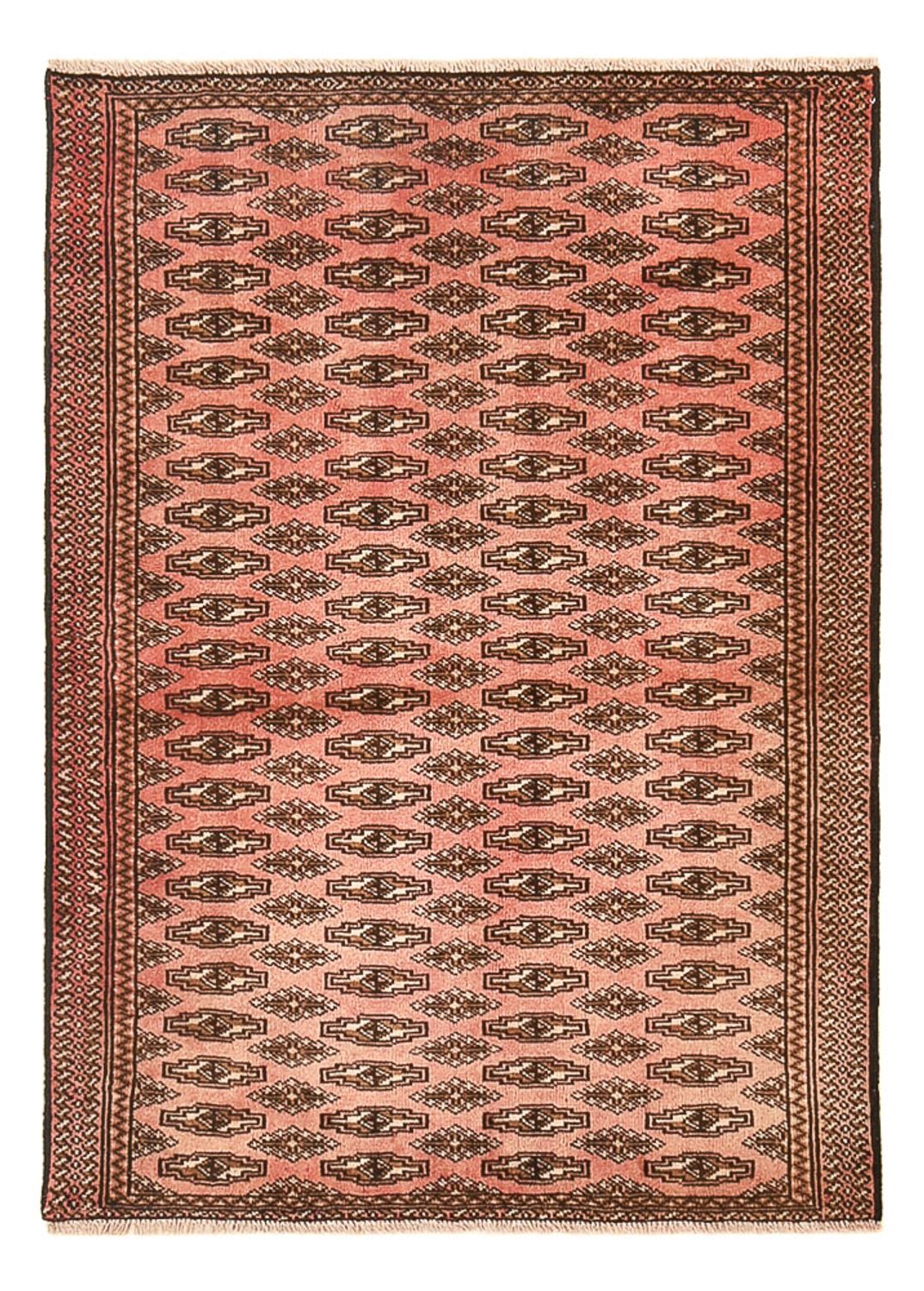 Alfombra Turkaman - 128 x 90 cm - rojo claro