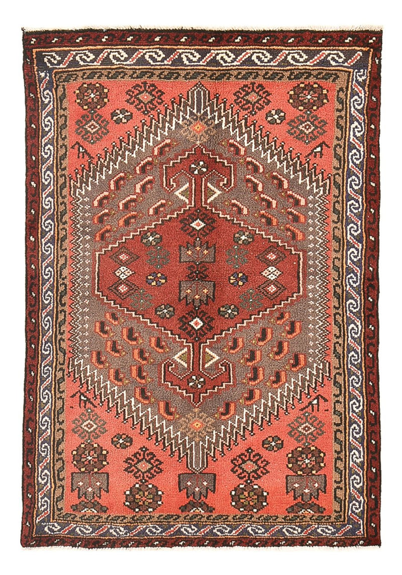 Alfombra persa - Bidjar - 136 x 96 cm - rojo claro
