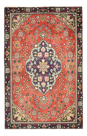 Alfombra persa - Tabriz - 139 x 90 cm - rojo claro