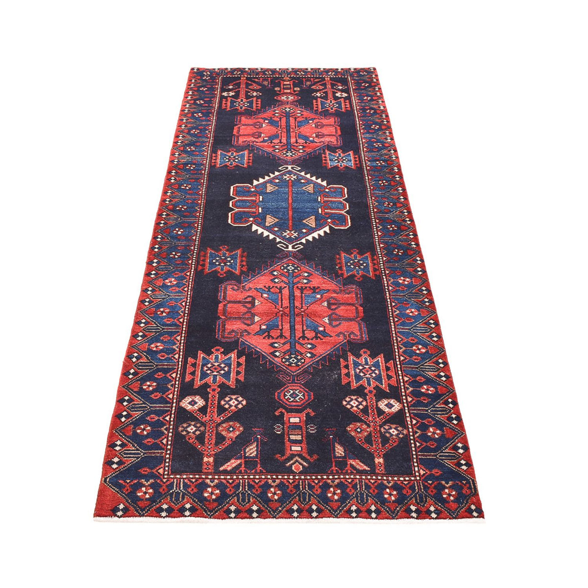 Alfombra de pasillo Alfombra persa - Nómada - 285 x 102 cm - azul oscuro