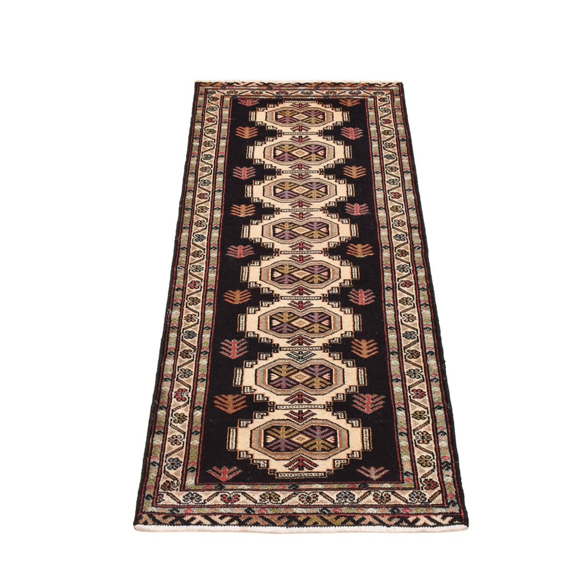 Alfombra de pasillo Alfombra Turkaman - 187 x 63 cm - azul oscuro