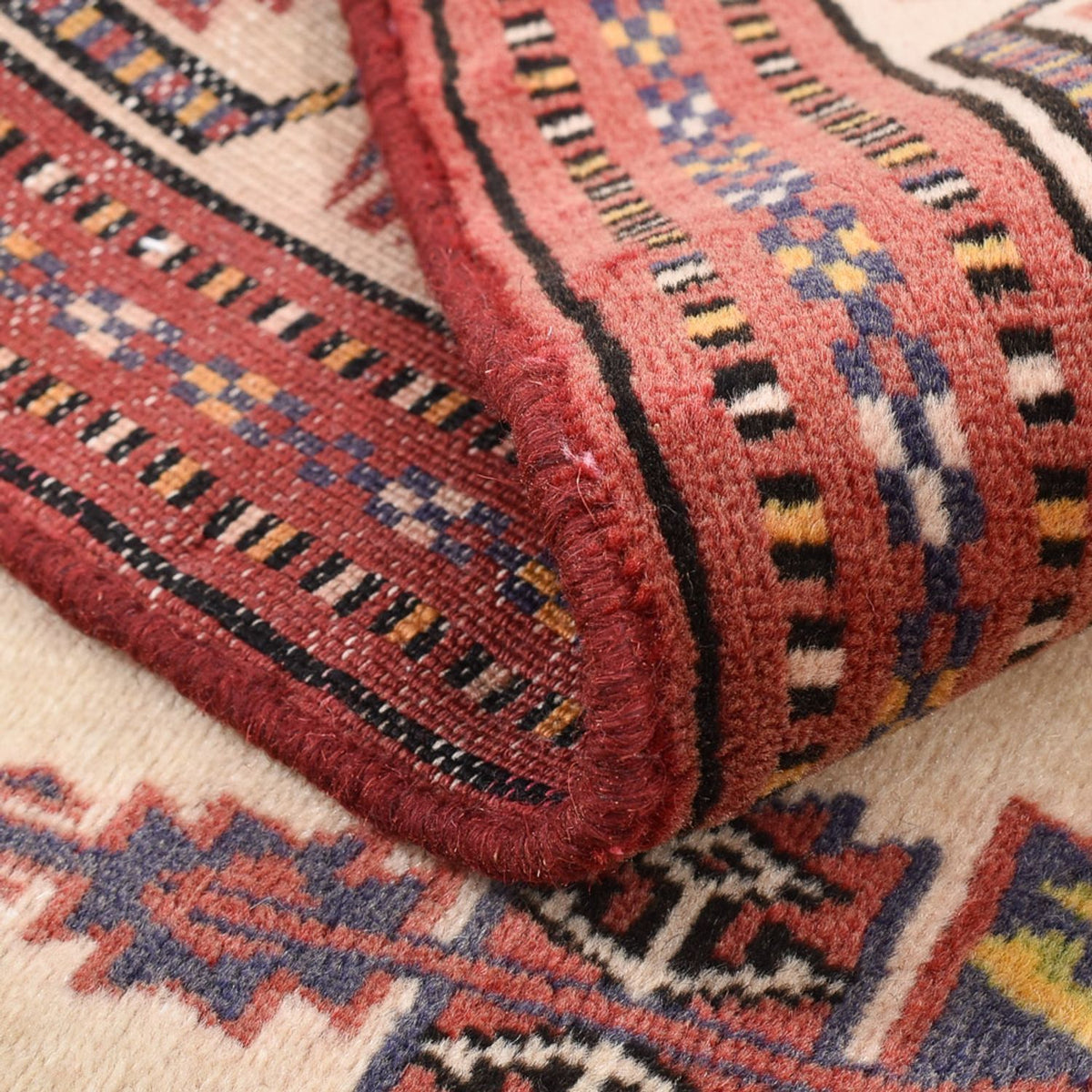 Alfombra Turkaman - 120 x 92 cm - rojo claro