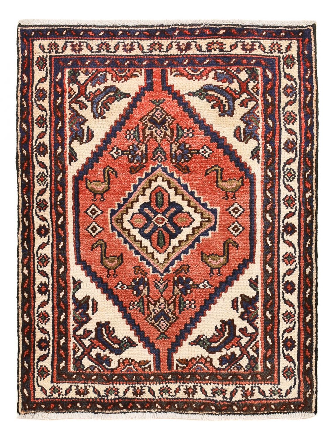 Alfombra persa - Nómada - 92 x 68 cm - rojo claro