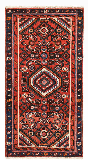 Alfombra persa - Nómada - 93 x 49 cm - rojo oscuro