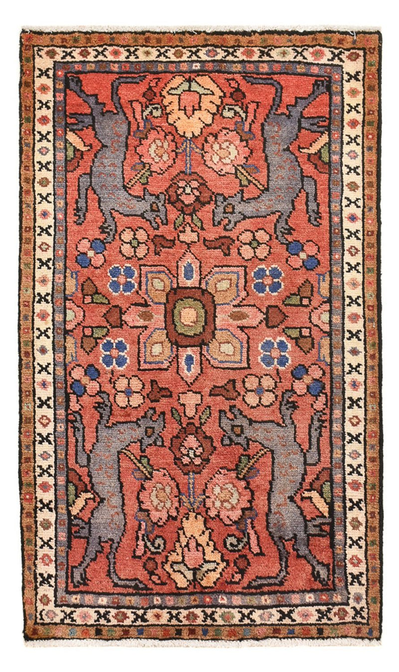 Alfombra persa - Nómada - 105 x 62 cm - rojo claro