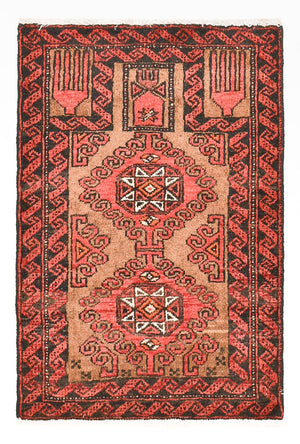Alfombra persa - Nómada - 70 x 49 cm - rojo