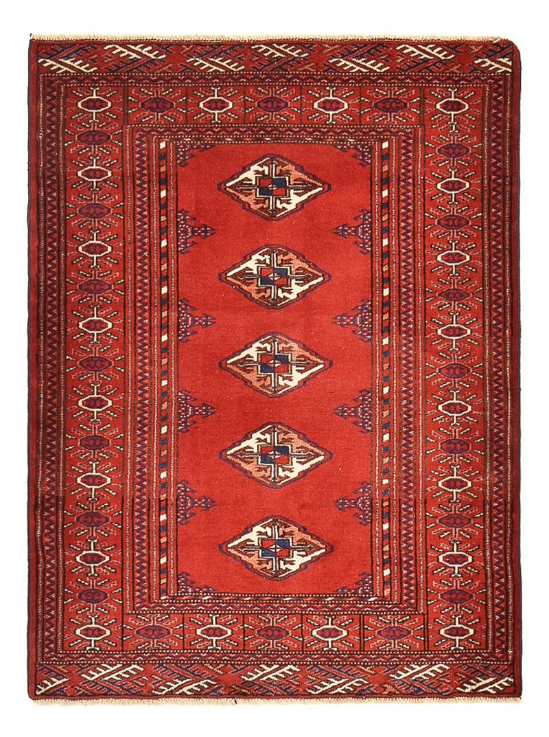 Alfombra Turkaman - 115 x 87 cm - rojo