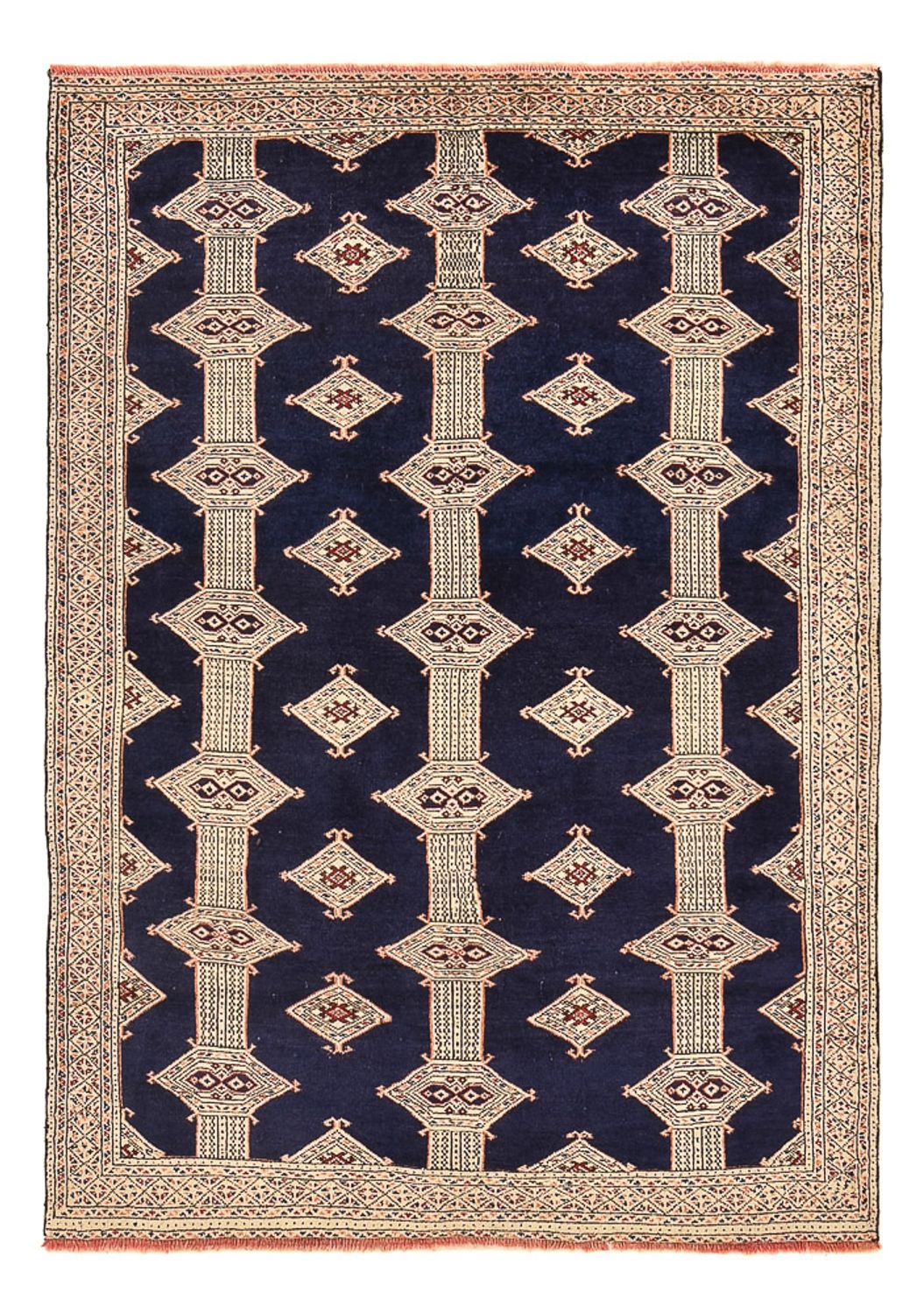 Alfombra Turkaman - 173 x 120 cm - azul oscuro