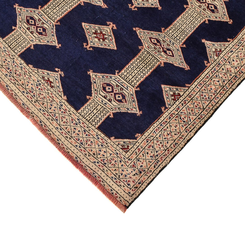 Alfombra Turkaman - 173 x 120 cm - azul oscuro