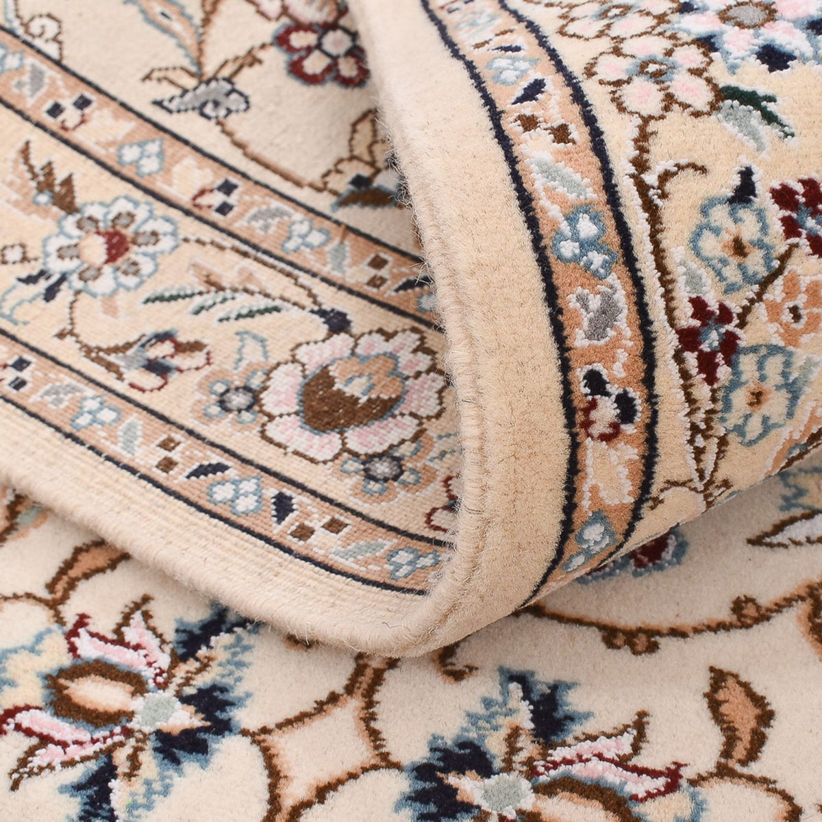 Alfombra de pasillo Alfombra Persa - Nain - Real - 241 x 92 cm - crema