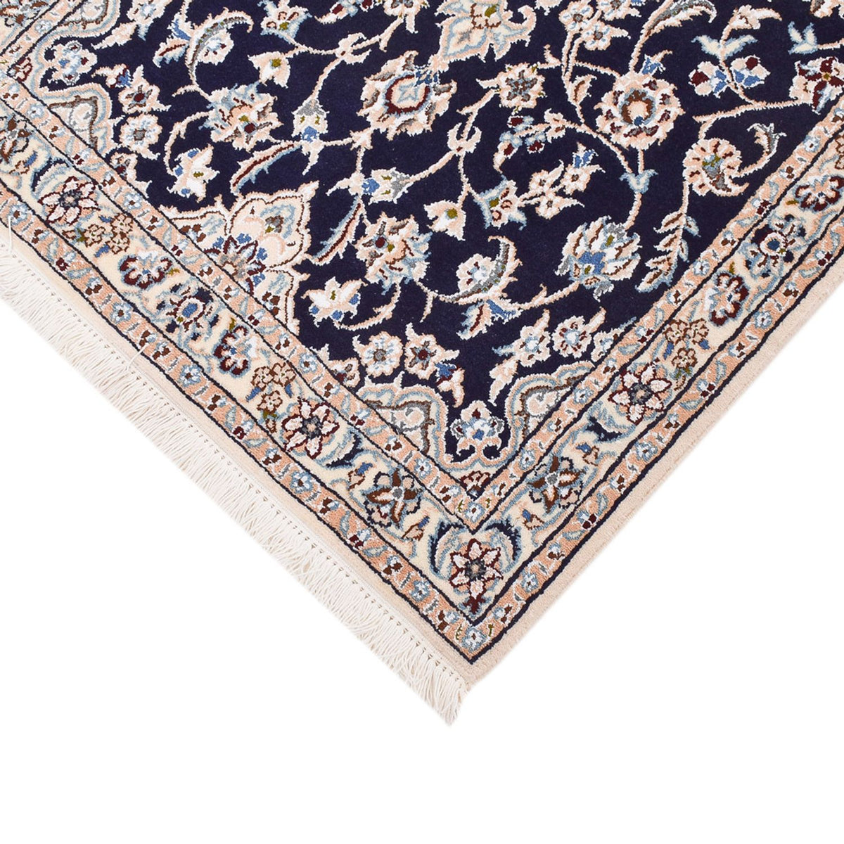 Alfombra de pasillo Alfombra Persa - Nain - Real - 315 x 69 cm - azul oscuro