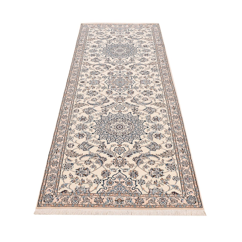Alfombra de pasillo Alfombra Persa - Nain - Real - 278 x 91 cm - crema