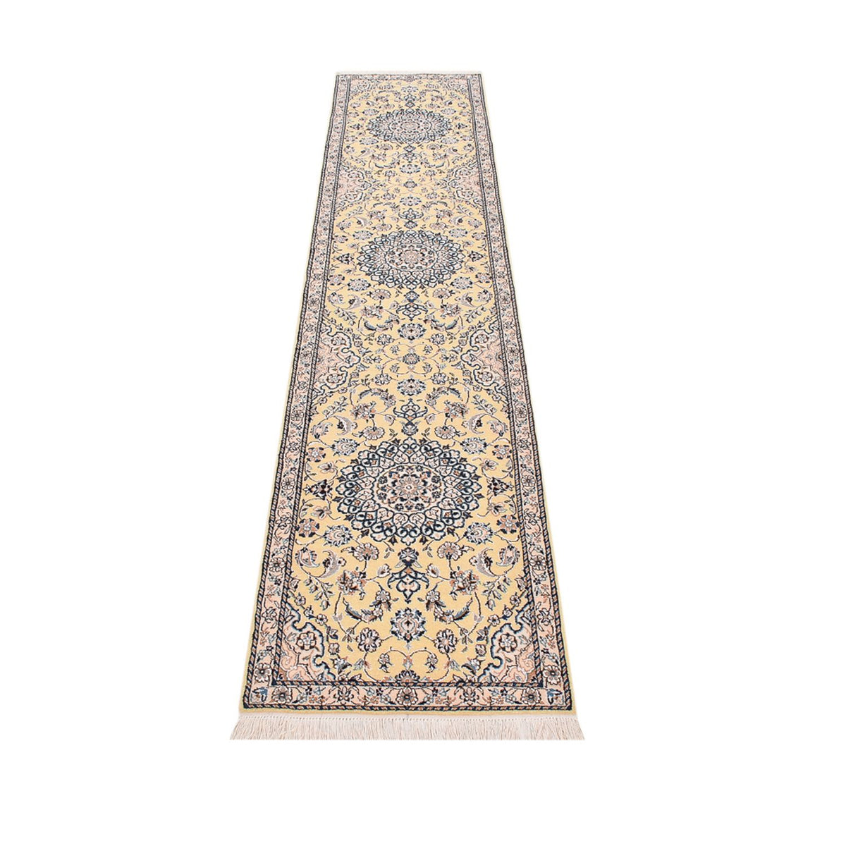 Alfombra de pasillo Alfombra Persa - Nain - Real - 309 x 61 cm - beige