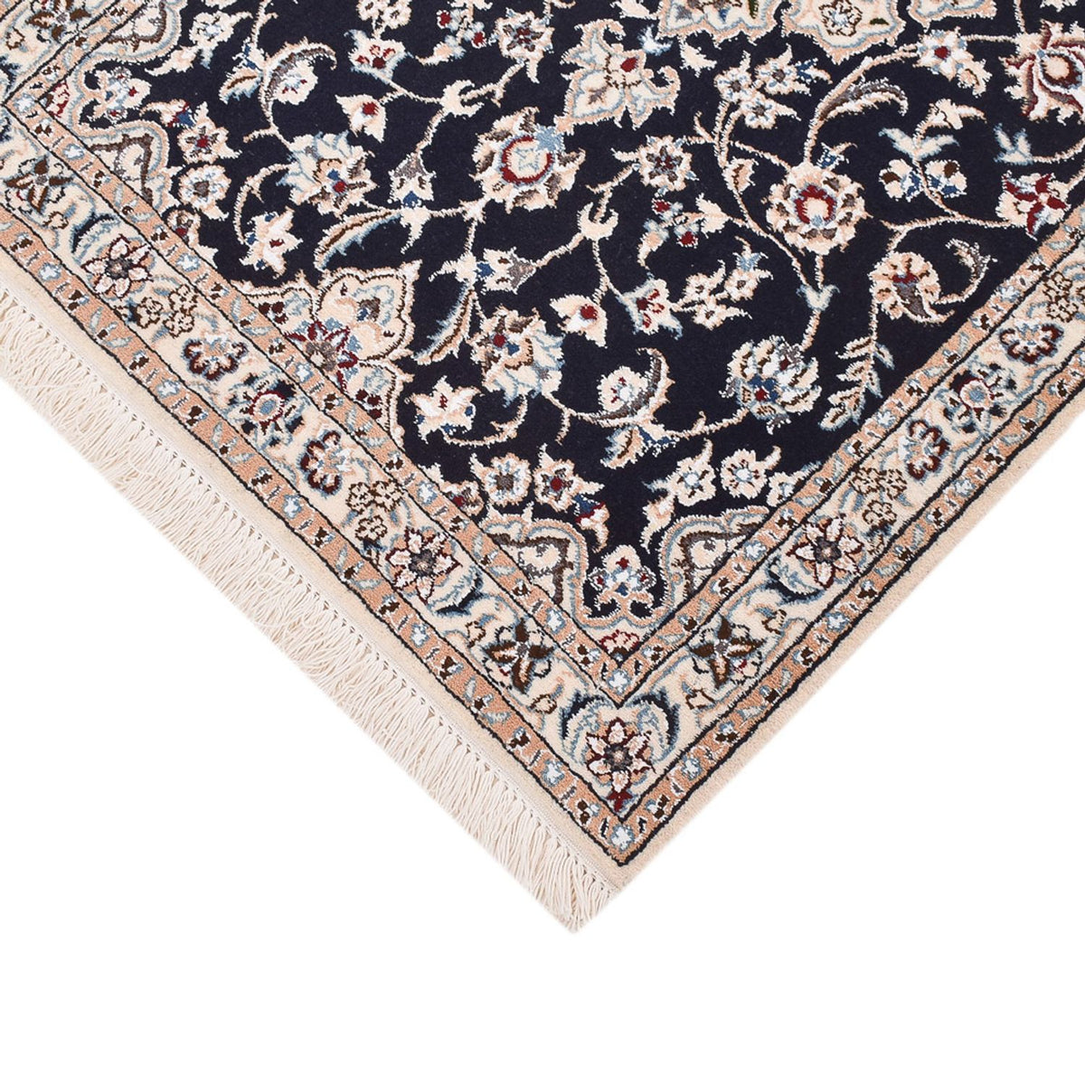 Alfombra de pasillo Alfombra Persa - Nain - Real - 213 x 72 cm - azul oscuro