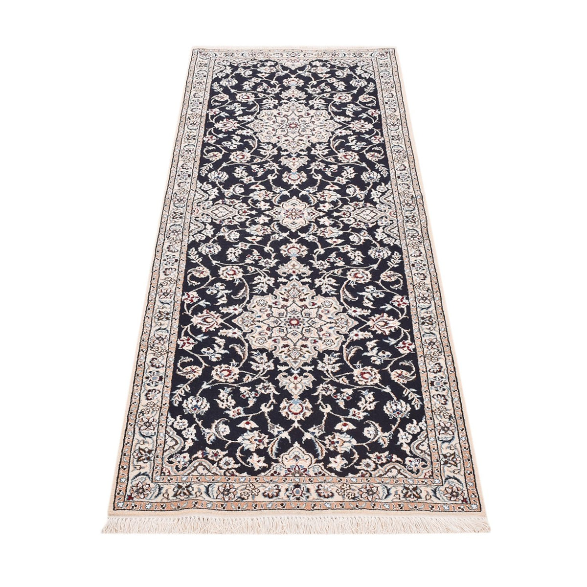 Alfombra de pasillo Alfombra Persa - Nain - Real - 213 x 72 cm - azul oscuro