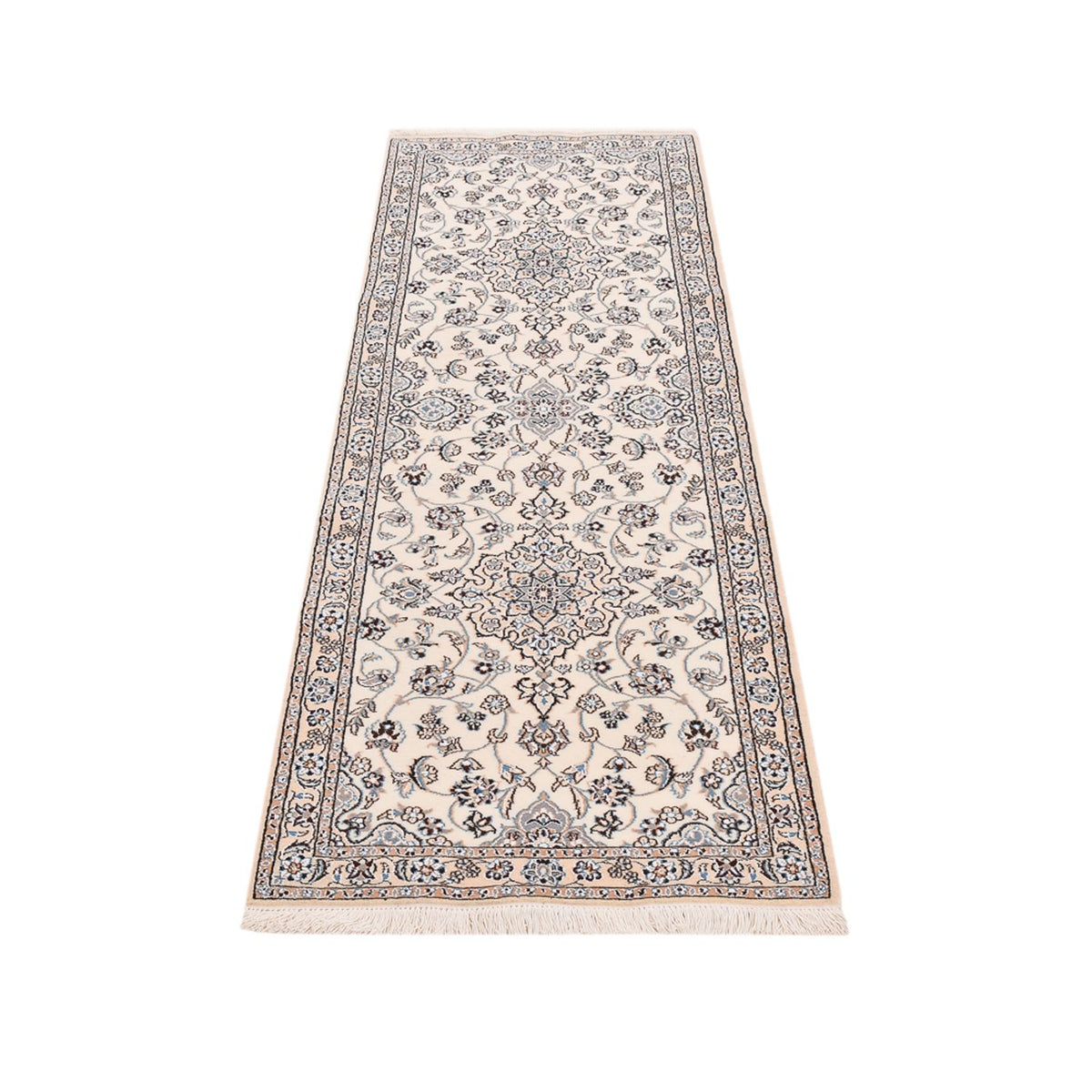 Alfombra de pasillo Alfombra Persa - Nain - Real - 215 x 71 cm - crema