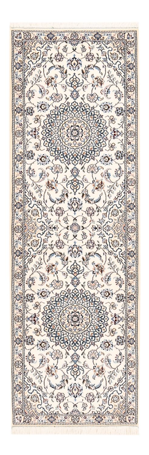 Alfombra de pasillo Alfombra Persa - Nain - Real - 197 x 61 cm - crema