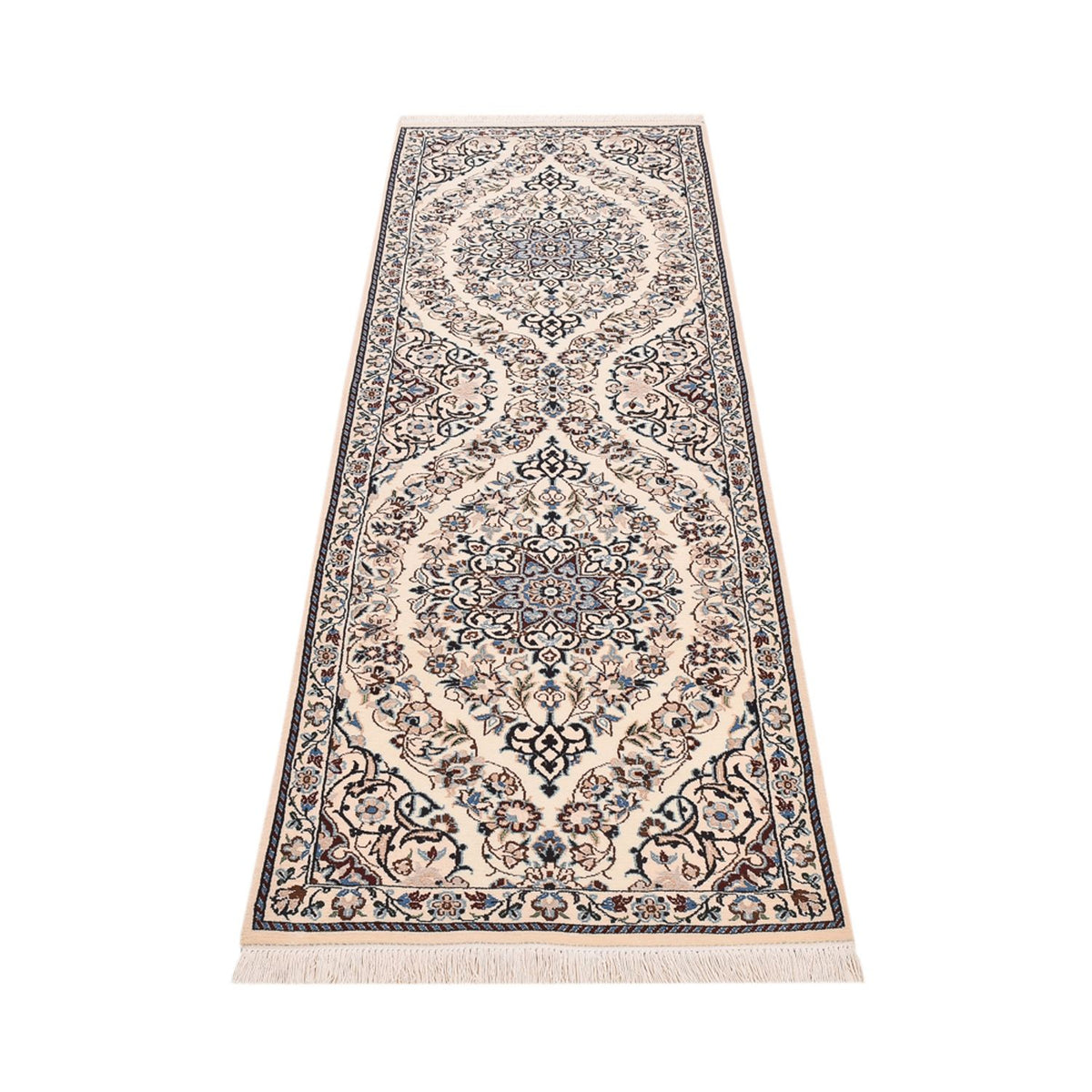 Alfombra de pasillo Alfombra Persa - Nain - Real - 230 x 70 cm - crema