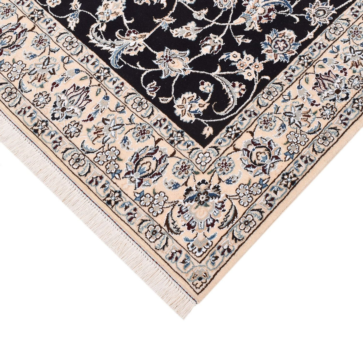 Alfombra Persa - Nain - Real - 194 x 147 cm - azul oscuro