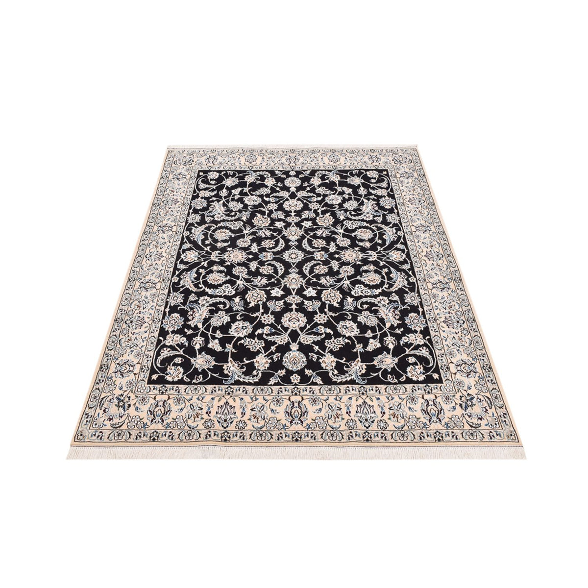 Alfombra Persa - Nain - Real - 194 x 147 cm - azul oscuro