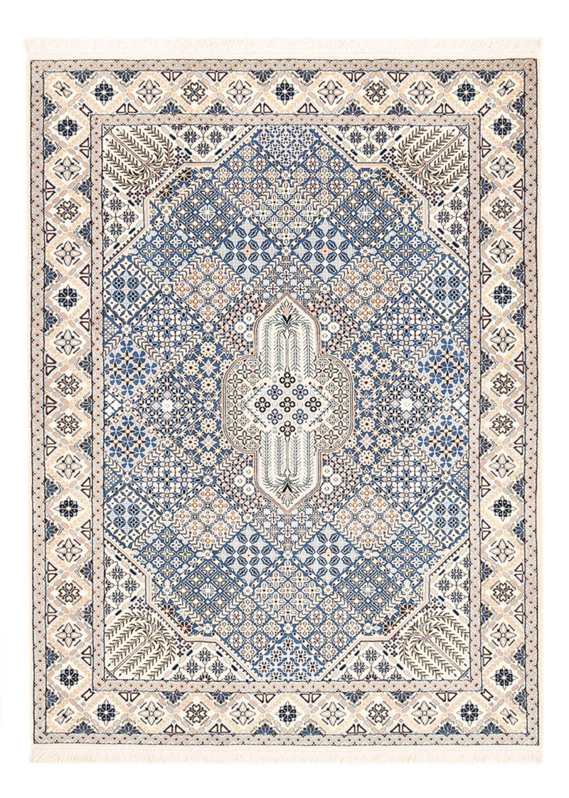 Alfombra Persa - Nain - Real - 219 x 155 cm - azul claro