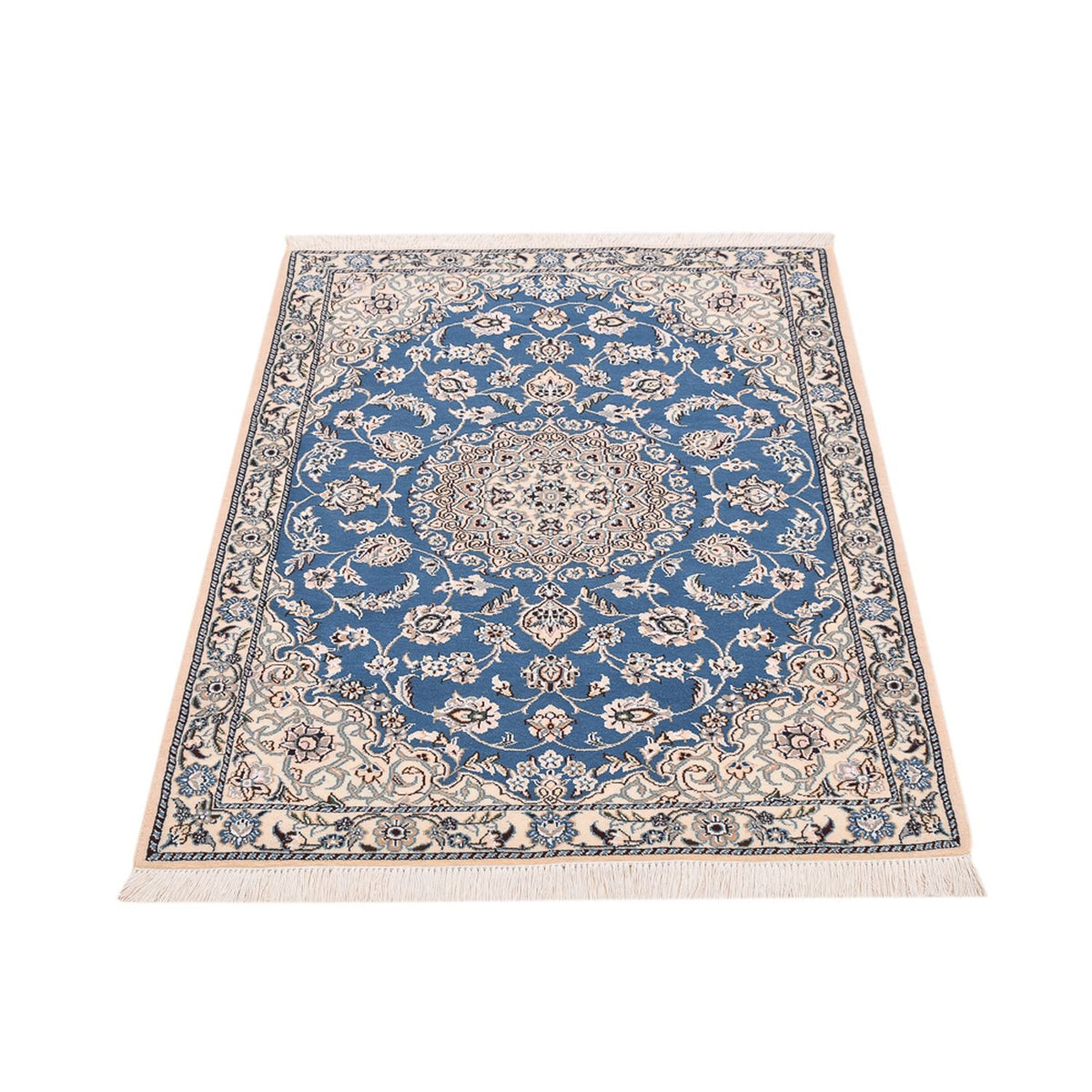 Alfombra Persa - Nain - Real - 127 x 90 cm - azul