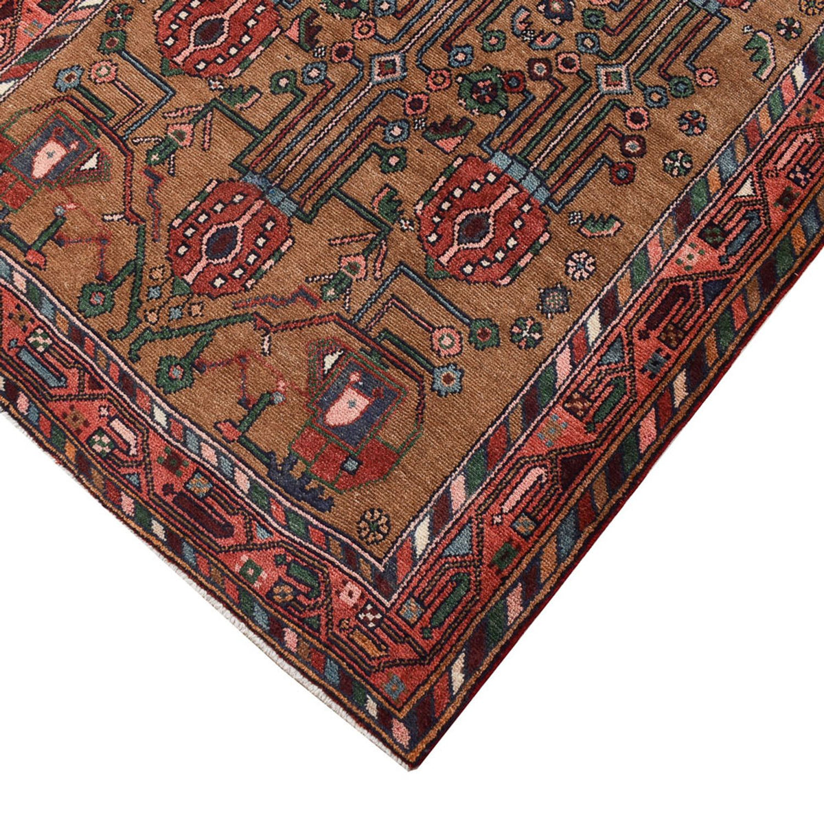 Alfombra de pasillo Alfombra persa - Nómada - 317 x 112 cm - terracota