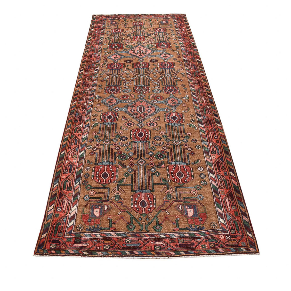 Alfombra de pasillo Alfombra persa - Nómada - 317 x 112 cm - terracota