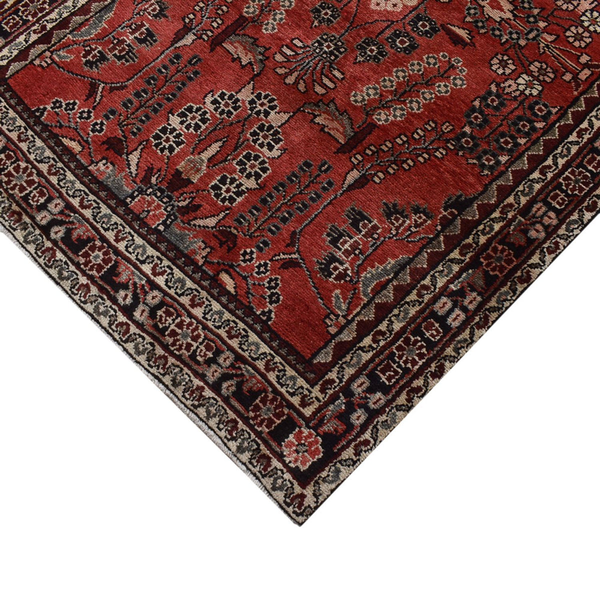 Alfombra de pasillo Alfombra persa - Tabriz - 398 x 110 cm - rojo