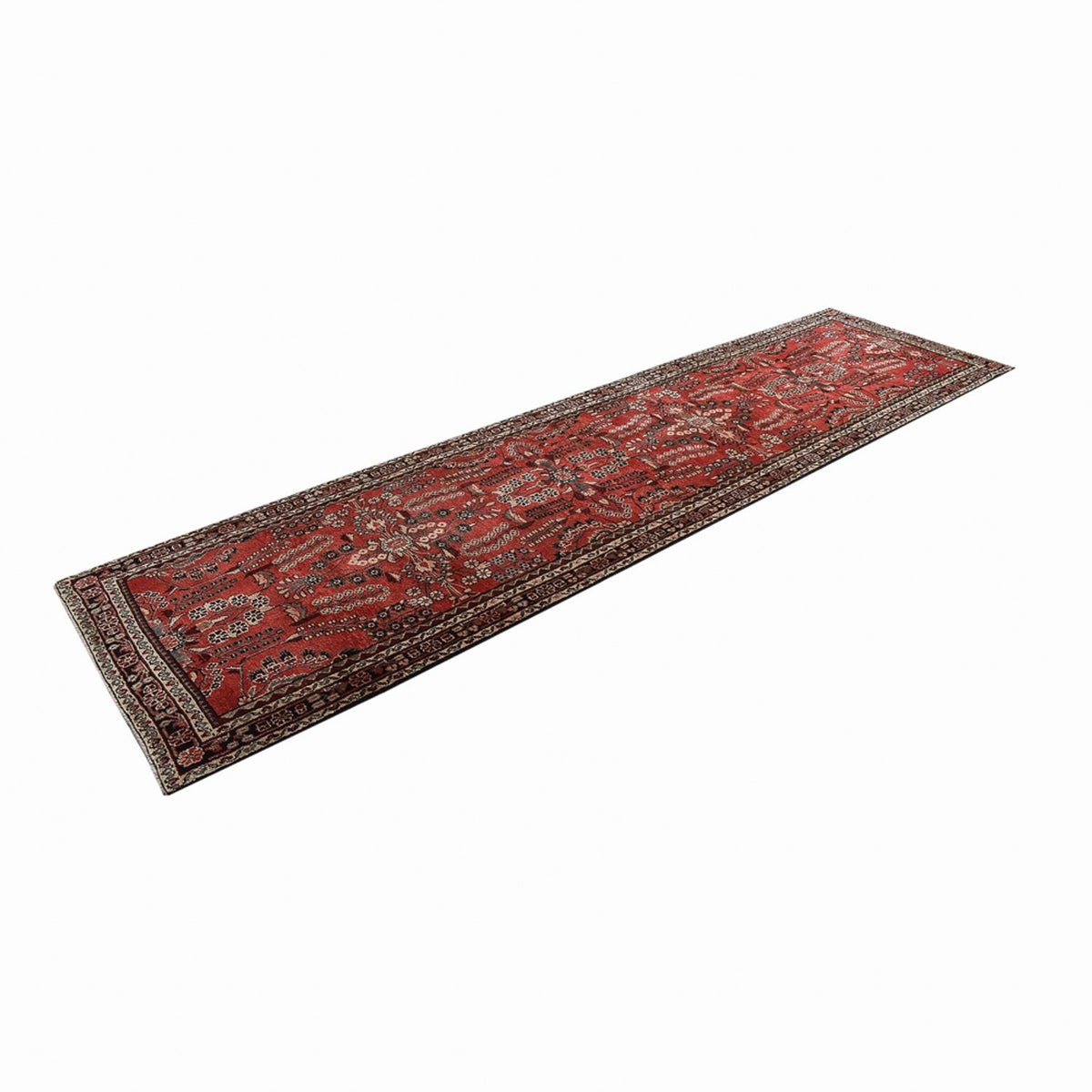 Alfombra de pasillo Alfombra persa - Tabriz - 398 x 110 cm - rojo