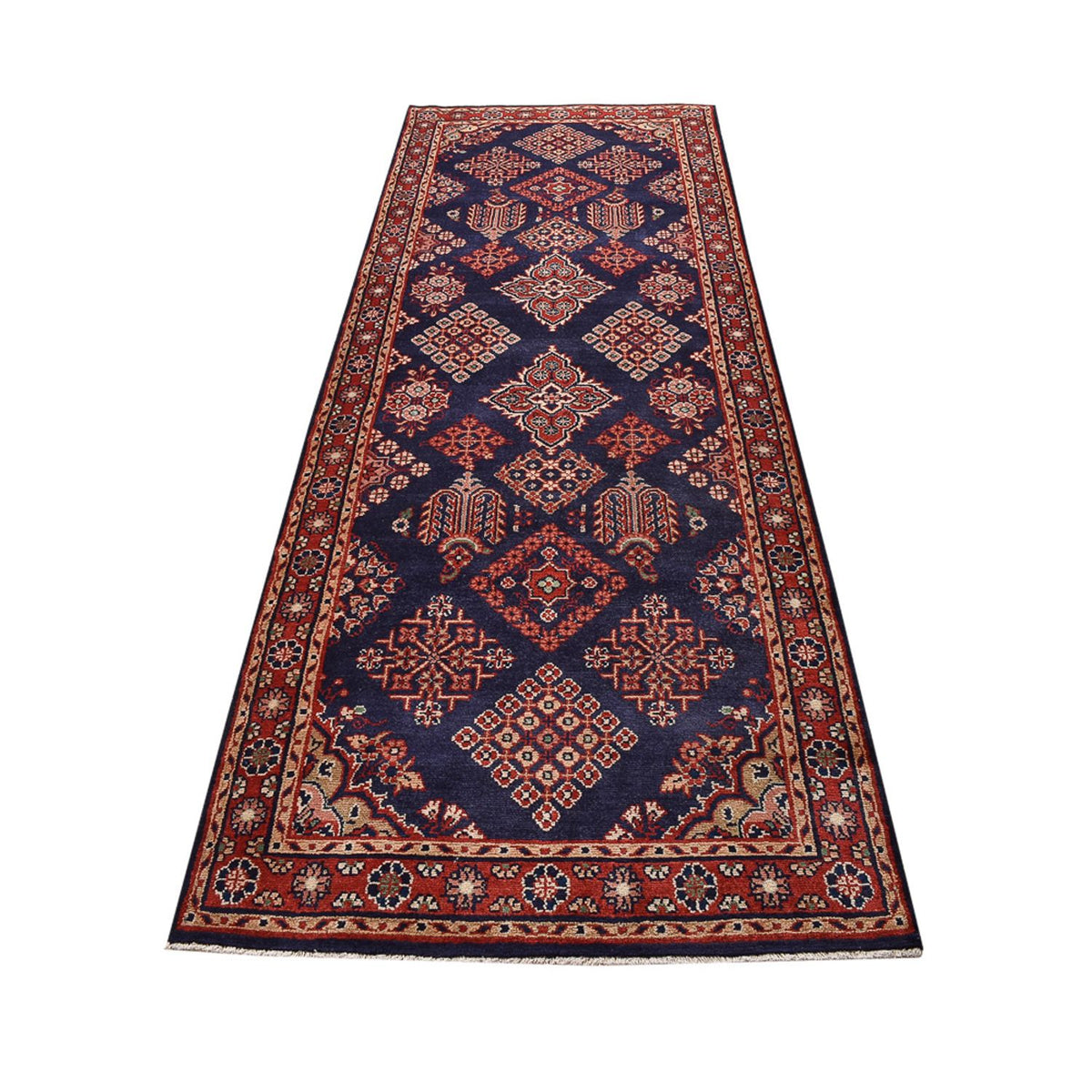 Alfombra de pasillo Alfombra persa - Nómada - 329 x 115 cm - azul oscuro
