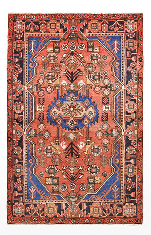 Alfombra persa - Nómada - 168 x 108 cm - rojo claro