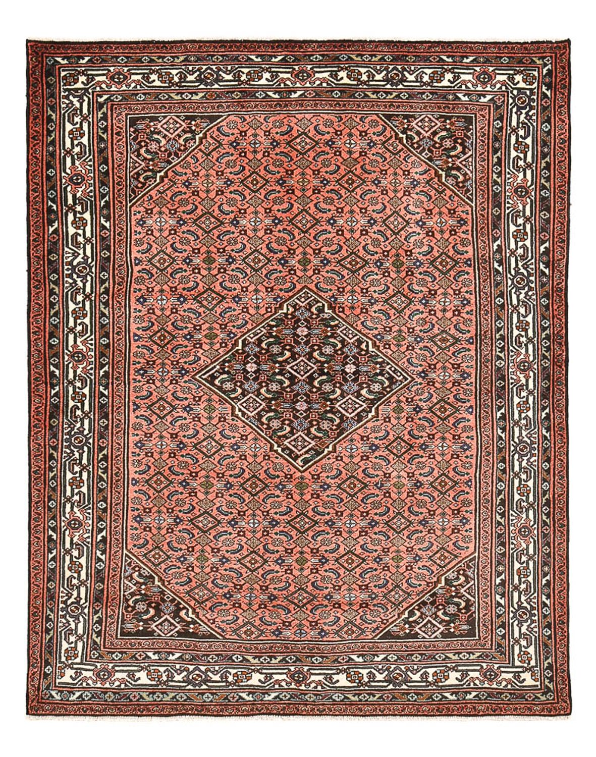Alfombra persa - Nómada - 198 x 155 cm - rojo claro