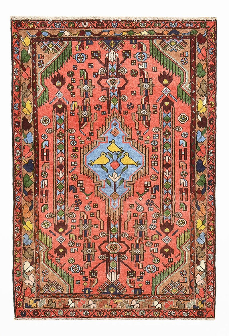 Alfombra persa - Nómada - 155 x 104 cm - rojo claro