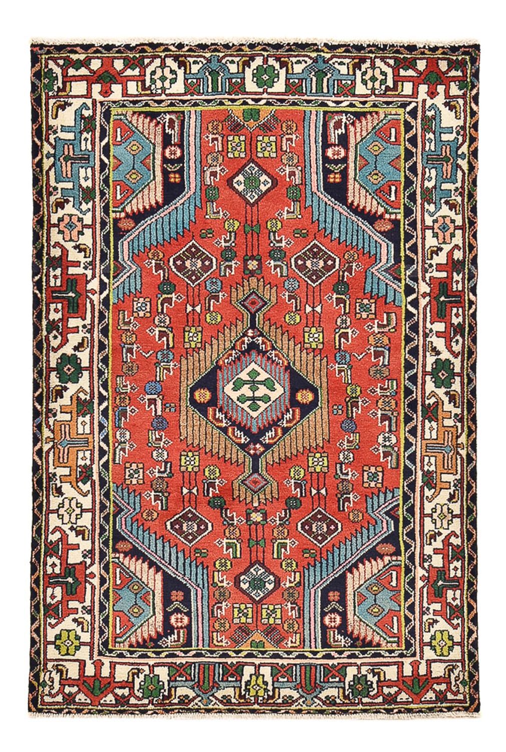 Alfombra persa - Nómada - 145 x 96 cm - rojo