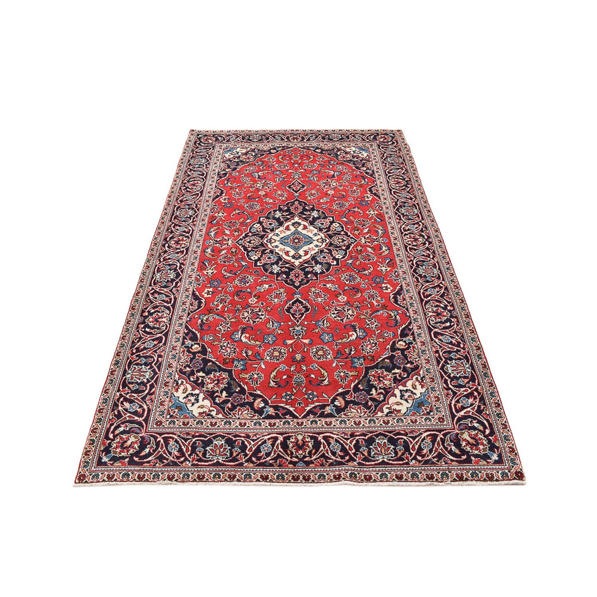 Alfombra persa - Keshan - 253 x 144 cm - rojo