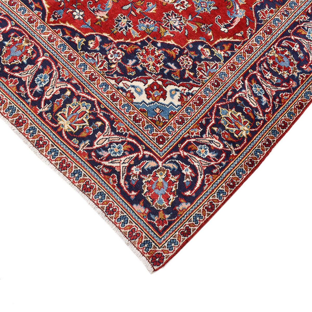 Alfombra persa - Keshan - 255 x 151 cm - rojo