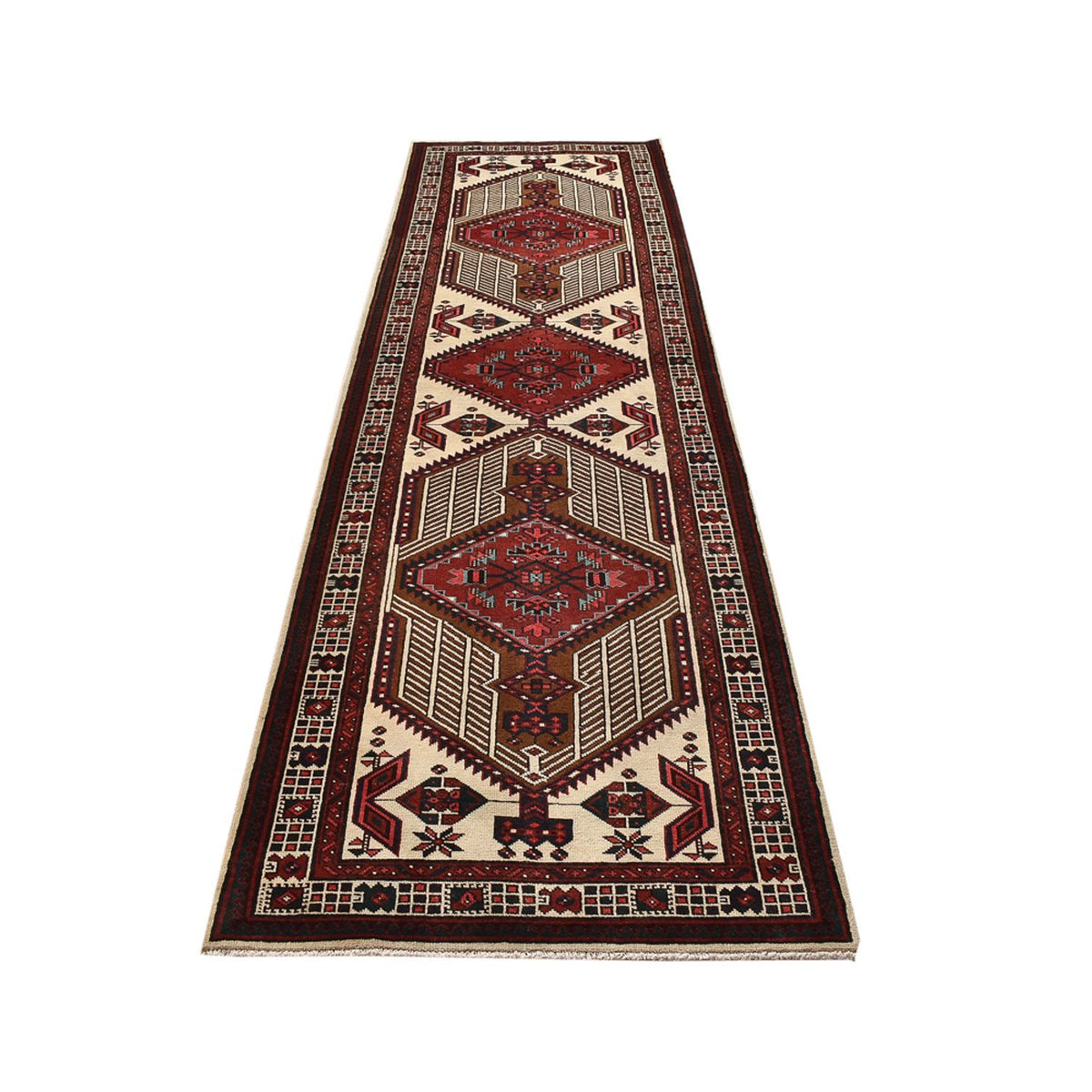 Alfombra de pasillo Alfombra persa - Nómada - 338 x 100 cm - rojo