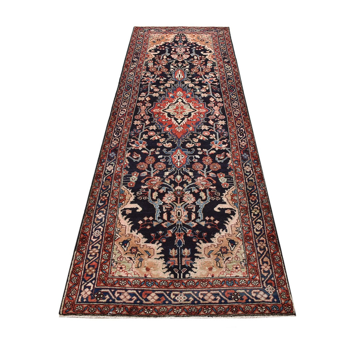 Alfombra de pasillo Alfombra persa - Nómada - 322 x 102 cm - azul oscuro