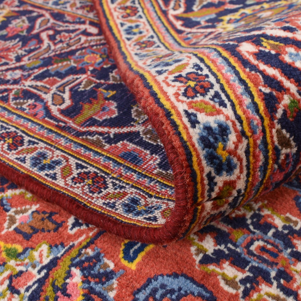 Alfombra persa - Keshan - 210 x 140 cm - rojo claro