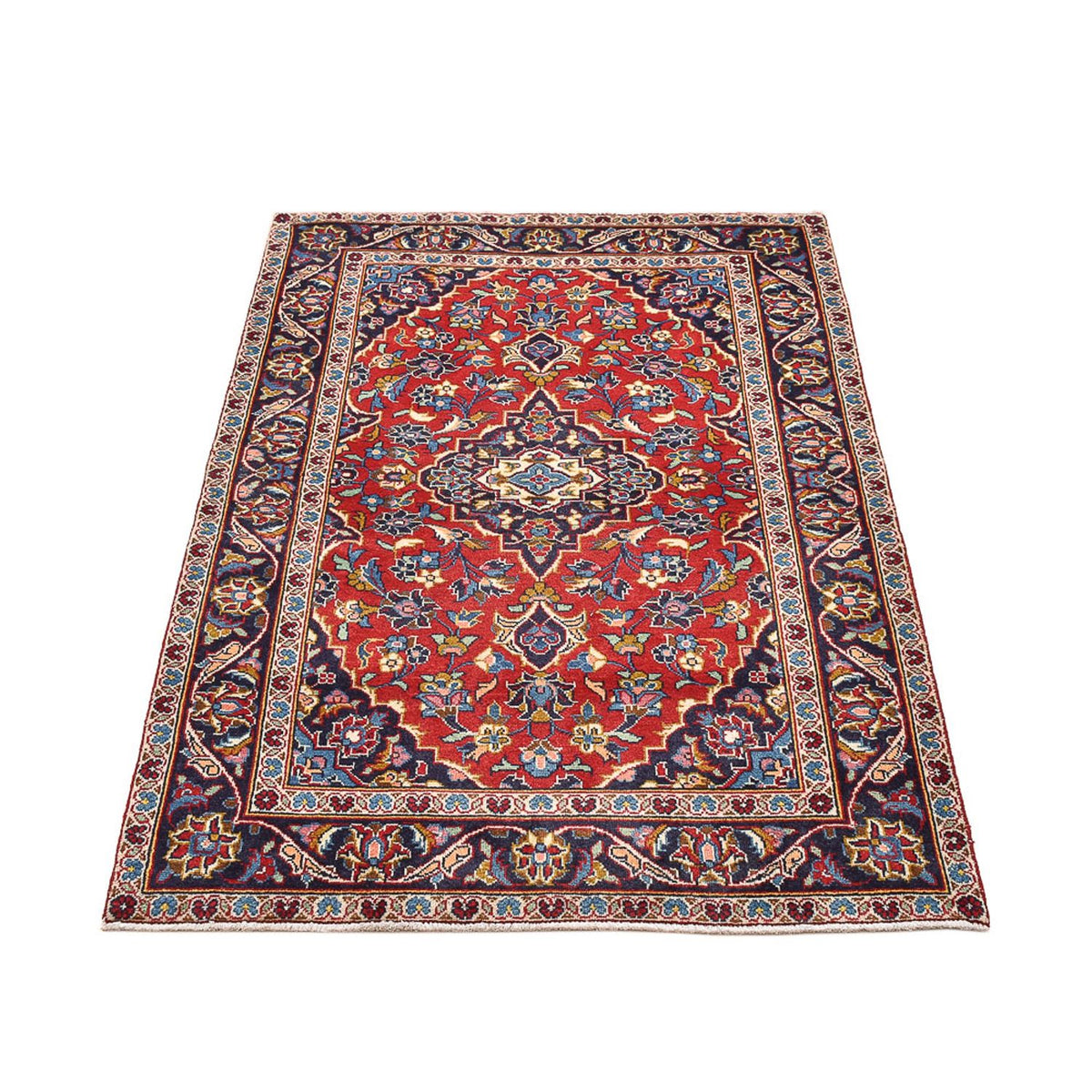 Alfombra persa - Keshan - 147 x 97 cm - rojo