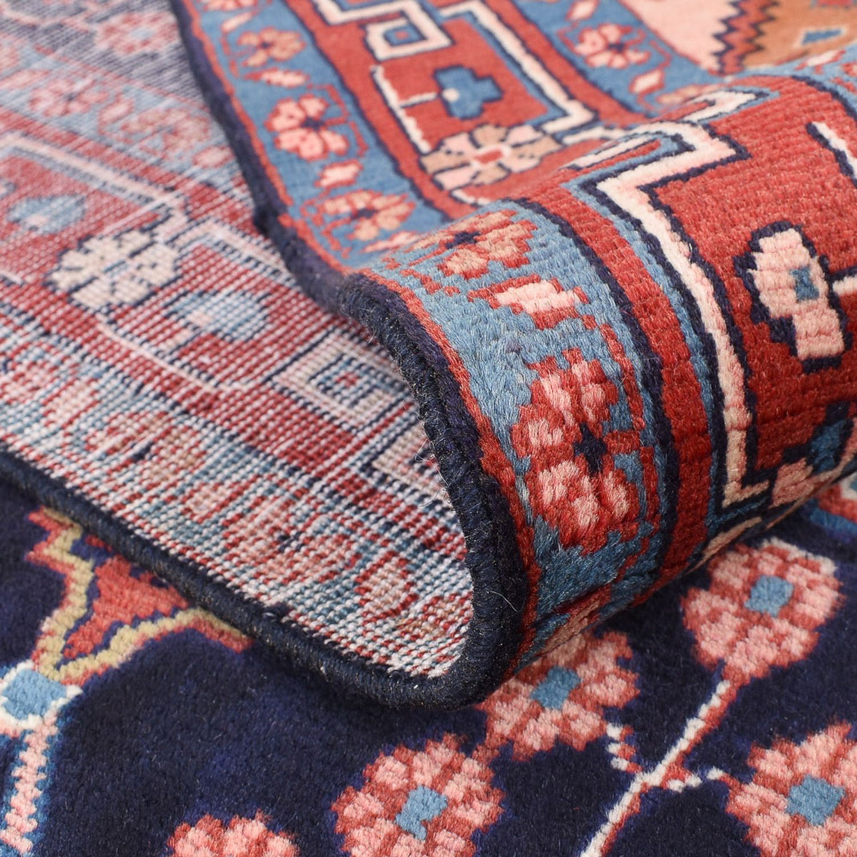 Alfombra persa - Nómada - 208 x 137 cm - azul oscuro
