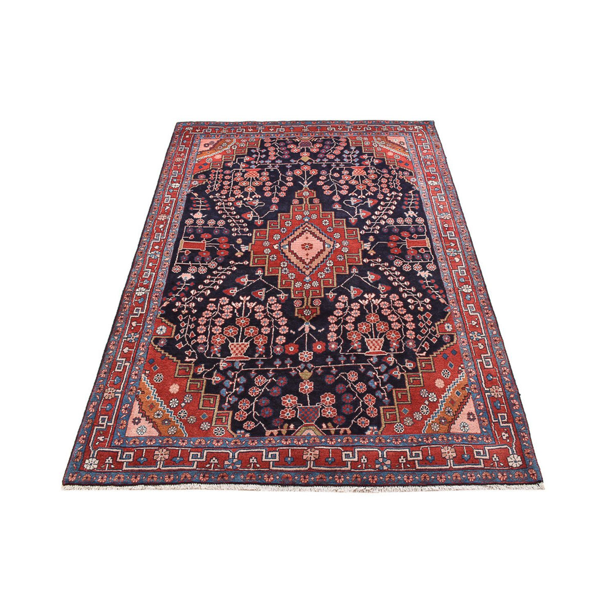 Alfombra persa - Nómada - 208 x 137 cm - azul oscuro
